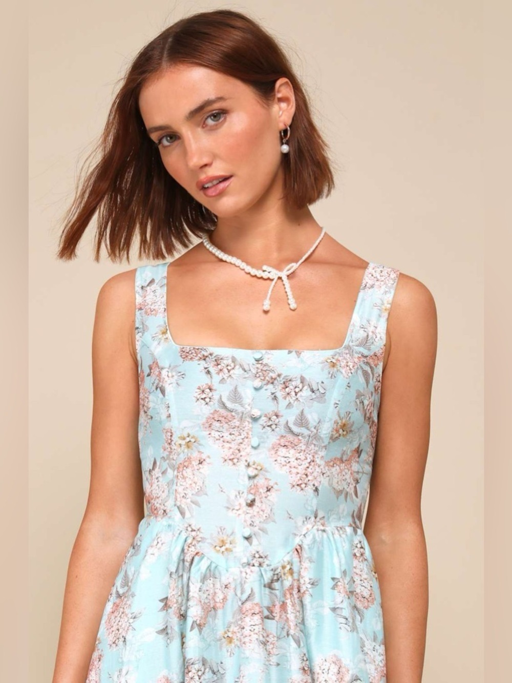 LULU'S Darling Adoration Light
Blue Floral Midi Dress With Pockets - Picture 4 of 5